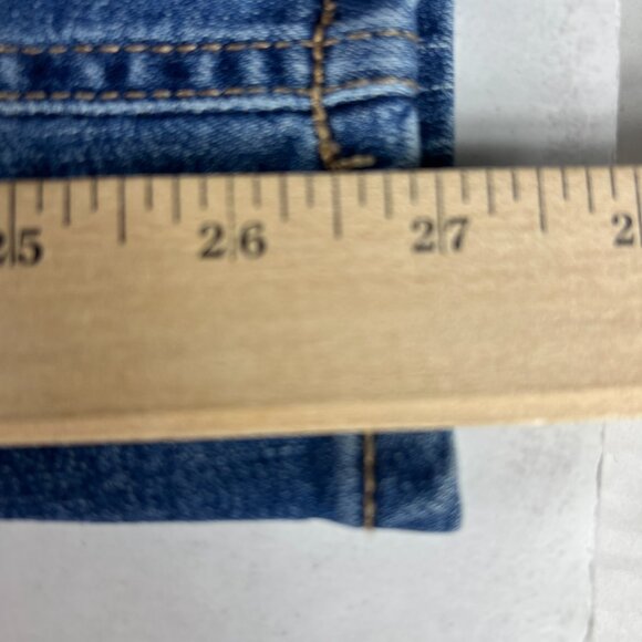 Oat New York Jeans Women's 29x27* Mid Rise Straight Crop Blue Faded Denim Tag 28 - Picture 12 of 16